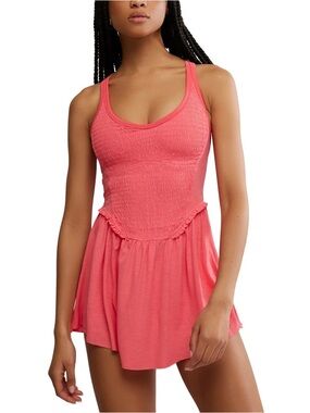 NWT Free People Movement Smockin’ Hot Dress Small Hibiscus pink